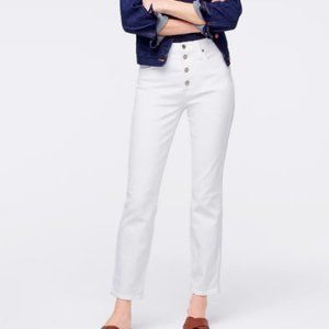 J.Crew Women's $110 10" Vintage Straight Jean White Button Fly Size 29 L4729